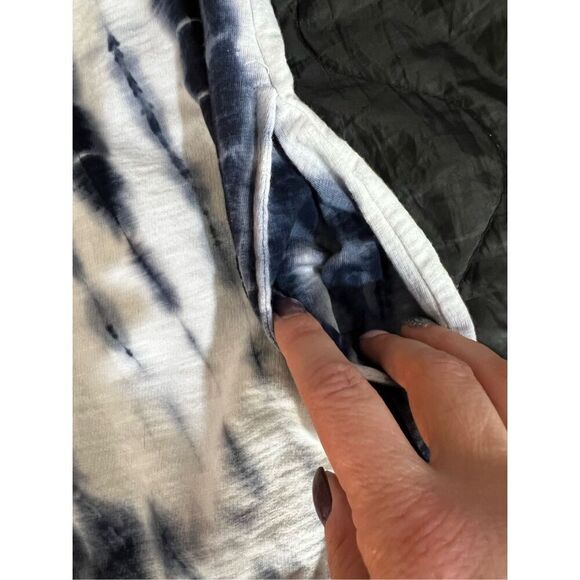 Spirit Jersey Sweater Womens Medium White Blue Cardigan Tie Dye Open Front NWOT - Picture 5 of 9